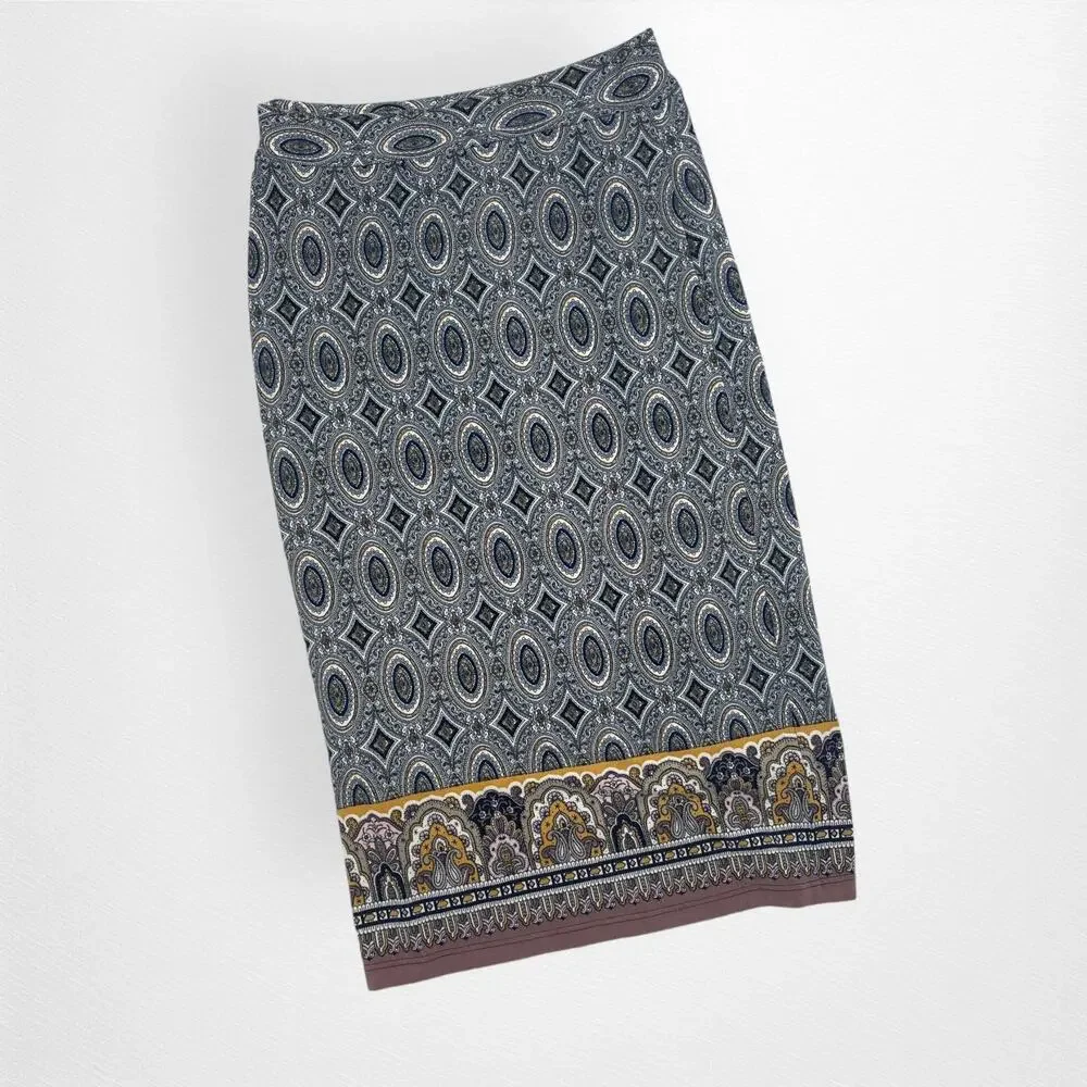 GILLI New York Geometric Design Pencil Skirt Lined‎ Size Small